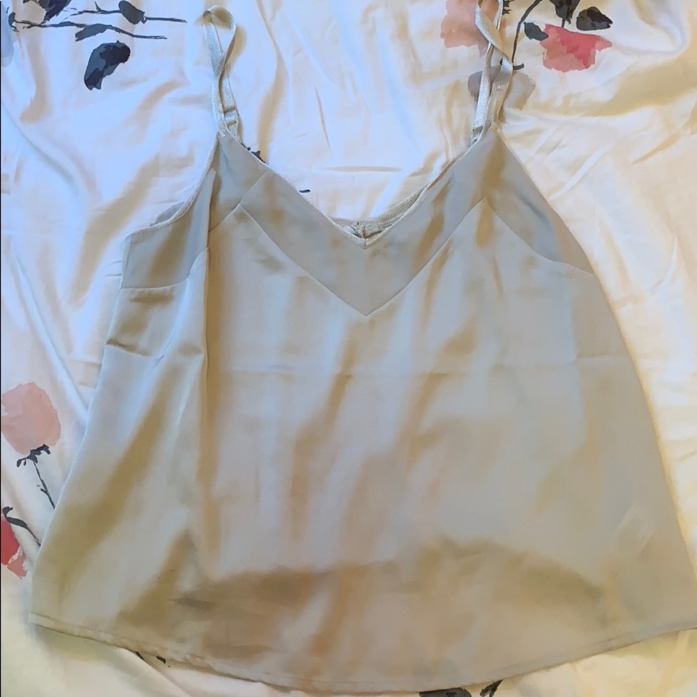 Silver silky tank top